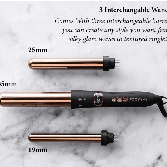 FoxyBae Wave Baby. Rose Gold Triple Waving iron. - Picture 2 of 3